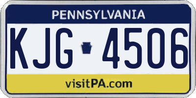PA license plate KJG4506