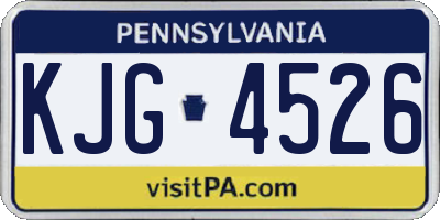 PA license plate KJG4526