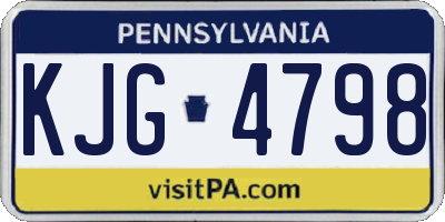 PA license plate KJG4798