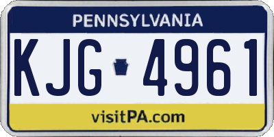 PA license plate KJG4961