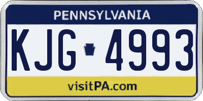 PA license plate KJG4993