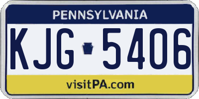 PA license plate KJG5406