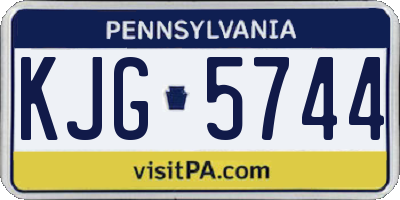 PA license plate KJG5744