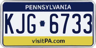 PA license plate KJG6733
