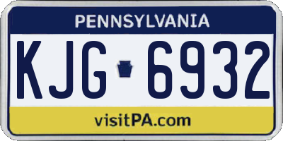 PA license plate KJG6932