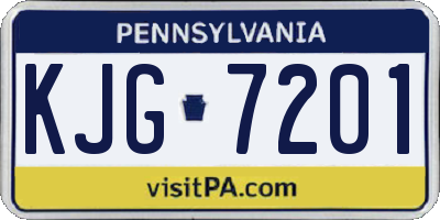 PA license plate KJG7201