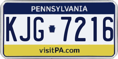 PA license plate KJG7216
