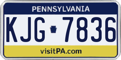 PA license plate KJG7836