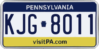 PA license plate KJG8011
