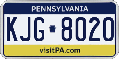 PA license plate KJG8020