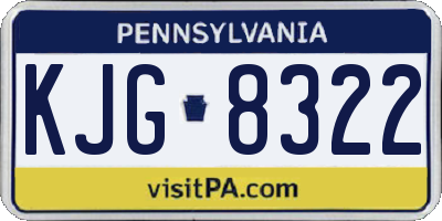 PA license plate KJG8322