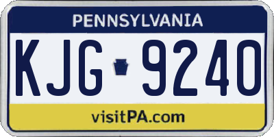 PA license plate KJG9240