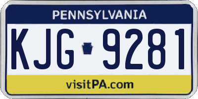 PA license plate KJG9281
