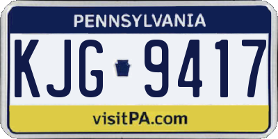 PA license plate KJG9417
