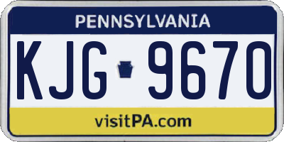 PA license plate KJG9670