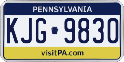 PA license plate KJG9830