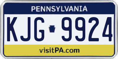 PA license plate KJG9924