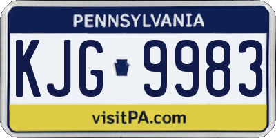 PA license plate KJG9983
