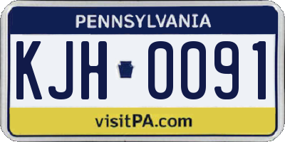 PA license plate KJH0091