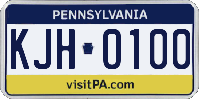 PA license plate KJH0100