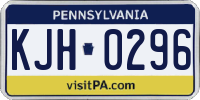 PA license plate KJH0296