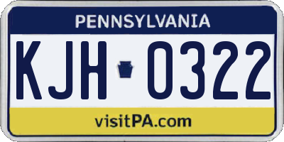 PA license plate KJH0322