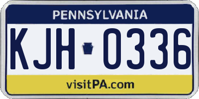 PA license plate KJH0336