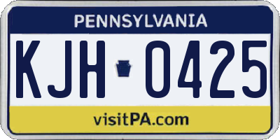 PA license plate KJH0425