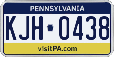 PA license plate KJH0438