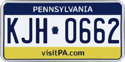 PA license plate KJH0662
