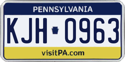 PA license plate KJH0963
