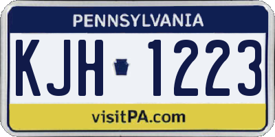 PA license plate KJH1223