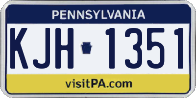 PA license plate KJH1351