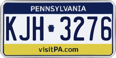 PA license plate KJH3276