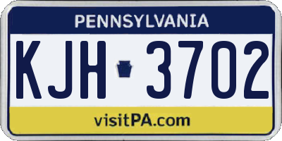 PA license plate KJH3702