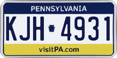 PA license plate KJH4931