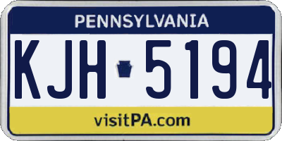 PA license plate KJH5194