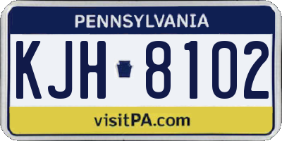 PA license plate KJH8102