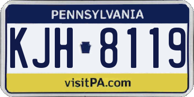 PA license plate KJH8119