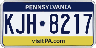 PA license plate KJH8217