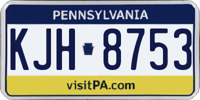PA license plate KJH8753