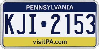 PA license plate KJI2153