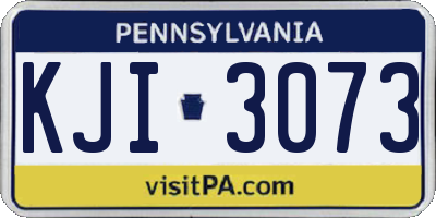 PA license plate KJI3073