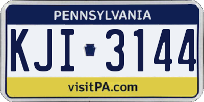 PA license plate KJI3144