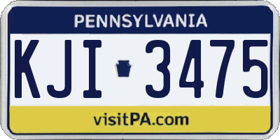 PA license plate KJI3475