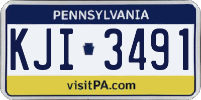 PA license plate KJI3491