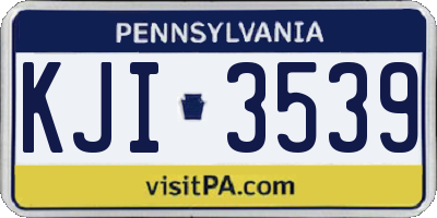 PA license plate KJI3539