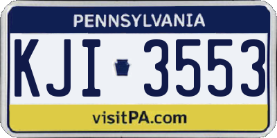 PA license plate KJI3553
