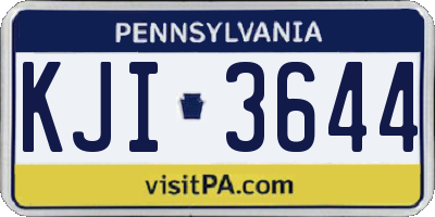 PA license plate KJI3644