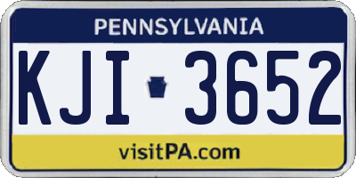 PA license plate KJI3652